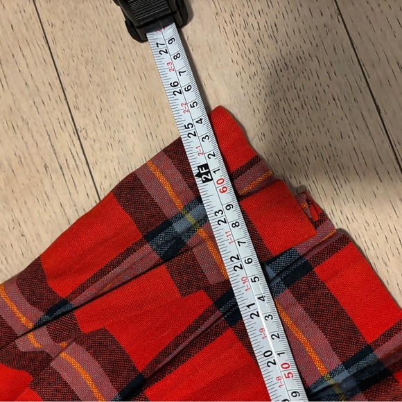 Vintage 60s Red Tartan Plaid Pleated Skirt - Picture 11 of 12
